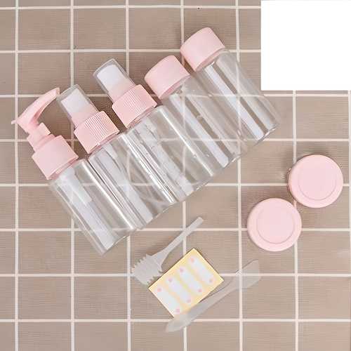 Portable Travel Cosmetics Bottles Plastic Pressing Spray Bottle for Makeup (Pack of 7) - This, That and More