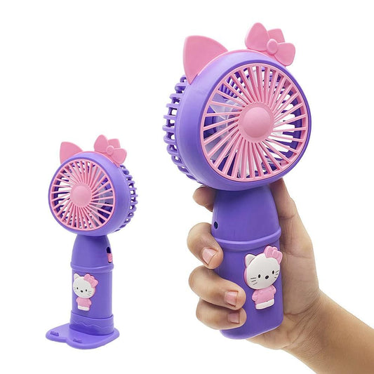 Portable Handheld Fan with light and 2 speed mode, Battery Operated Fan with base stand usb charger - This, That and More