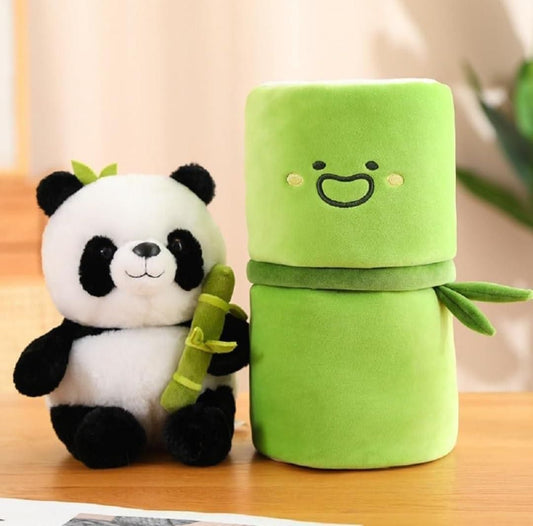 Cute Panda Plush with Bamboo - This, That and More