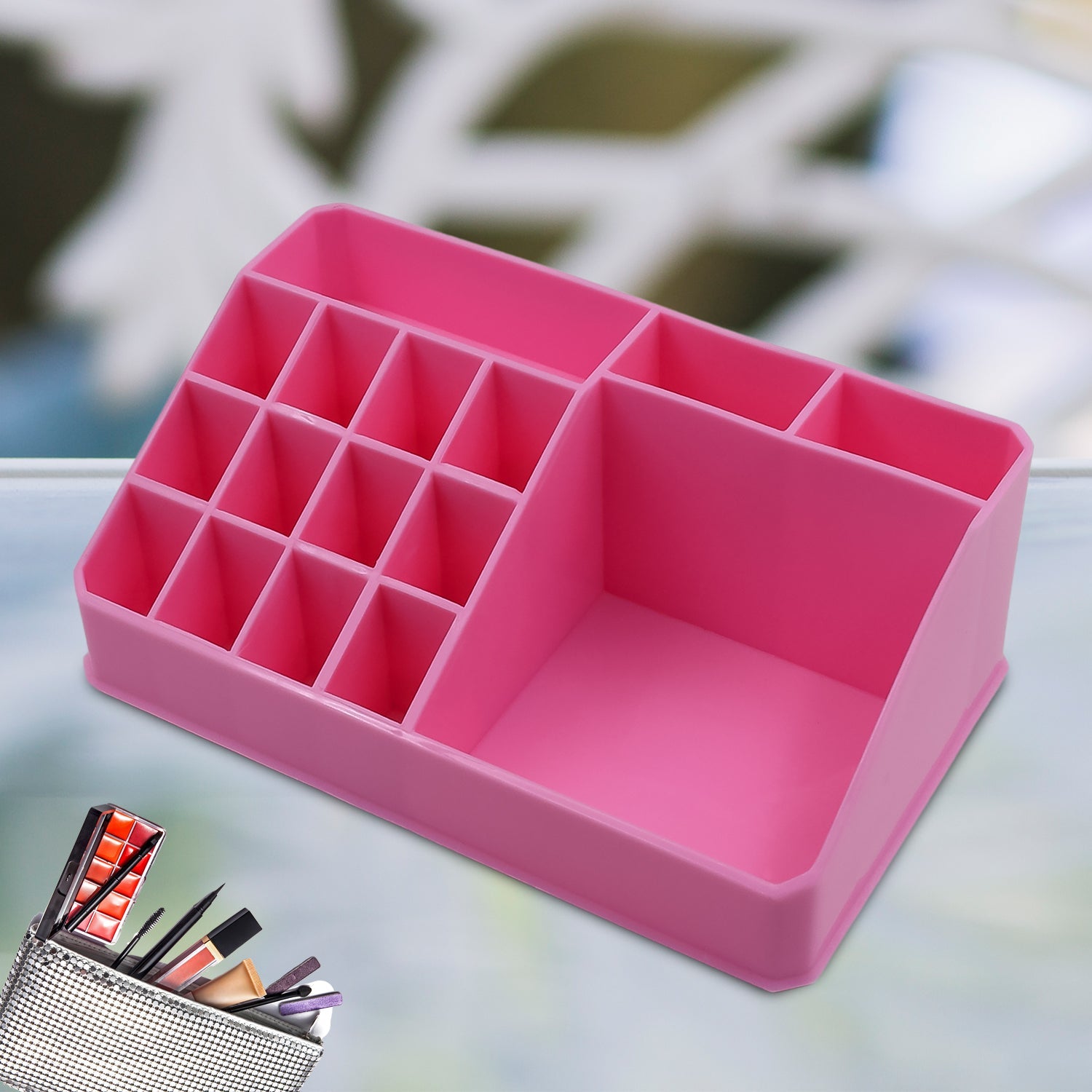 Makeup Organizer Box – Cosmetic & Lipstick Storage Case (1 Pc) - This, That and More