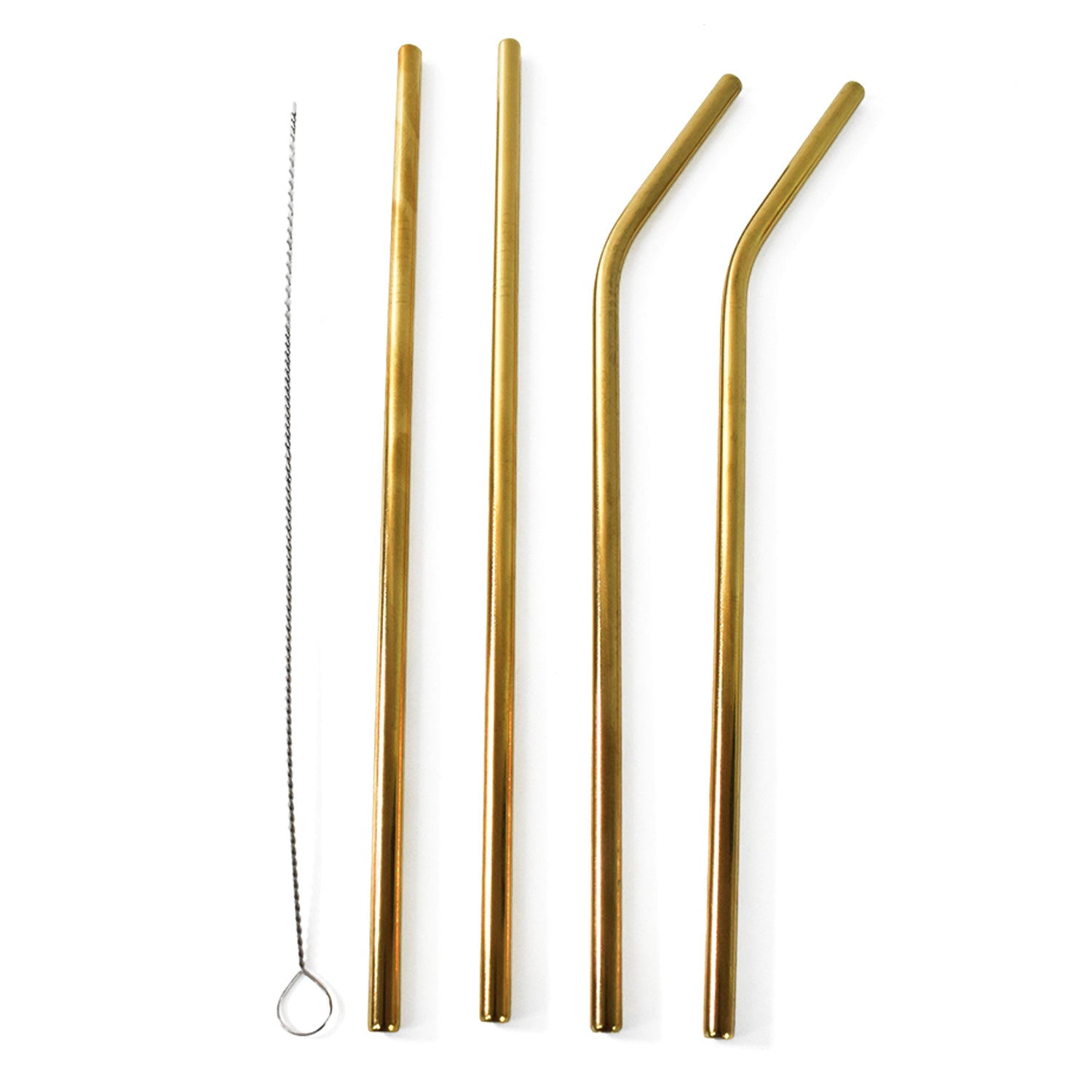Reusable Stainless Steel Straw With Cleaning Brush (5 Pcs Set) - This, That and More